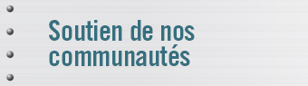 Soutien de nos communautés